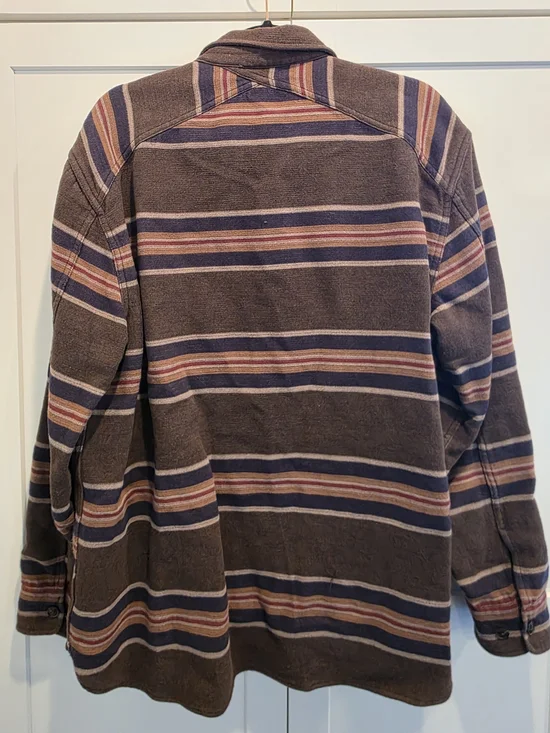 Pendleton Brown Striped Button-Up Shirt Jacket - Picture 2 of 4